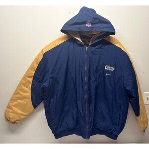 VTG St. Louis Rams Nike Teams Puffer Coat Jacket Hooded Mens XL Football NFL